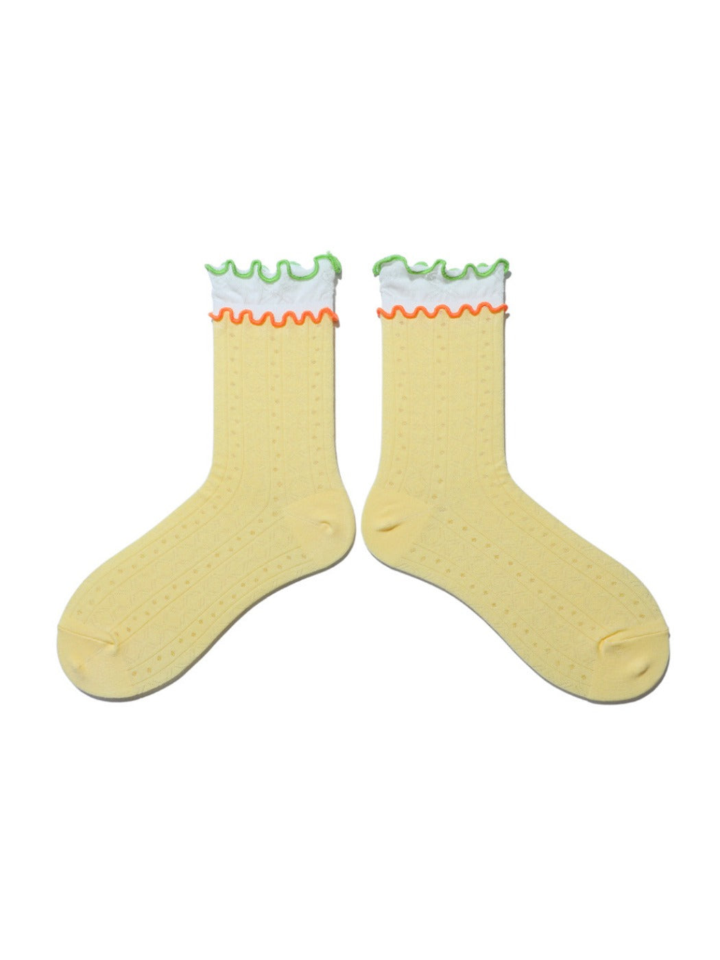 Rufia - Double-Layer Rainbow Colorblock Lace Ankle Socks