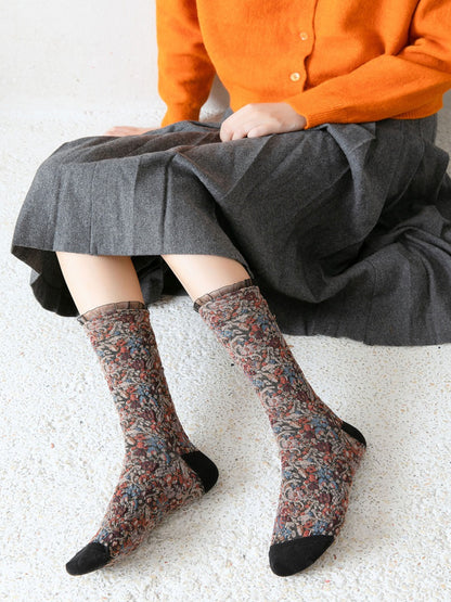 Rufia - Floral Cluster Pattern Crew Socks