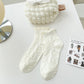 Rufia - Black and White Lace Trim Ankle Socks