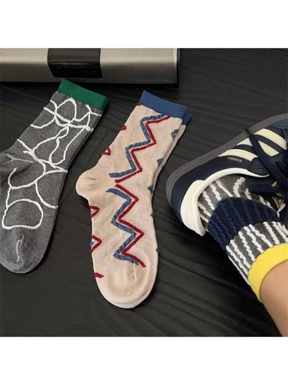 Rufia - Abstract Line Art Mid Calf Socks