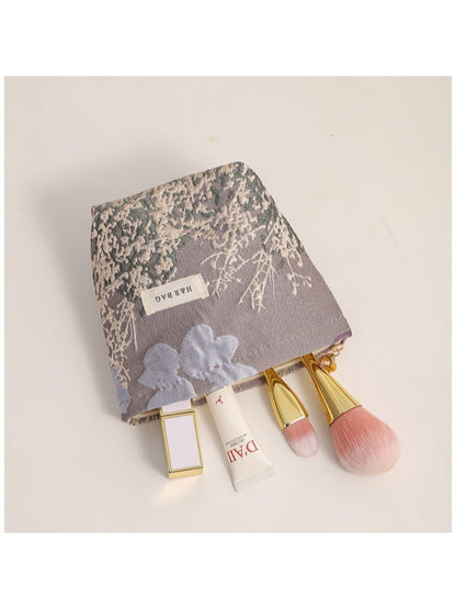 Cosbai - Jacquard Floral Cosmetic Bag
