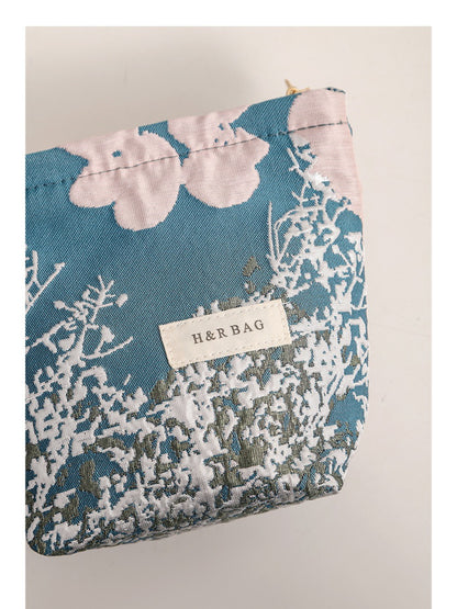 Cosbai - Jacquard Floral Cosmetic Bag