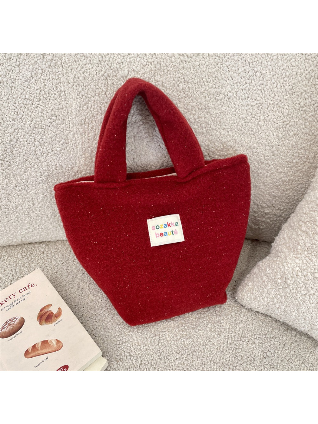 Cosbai - Mini Plush Flower Tote Bag
