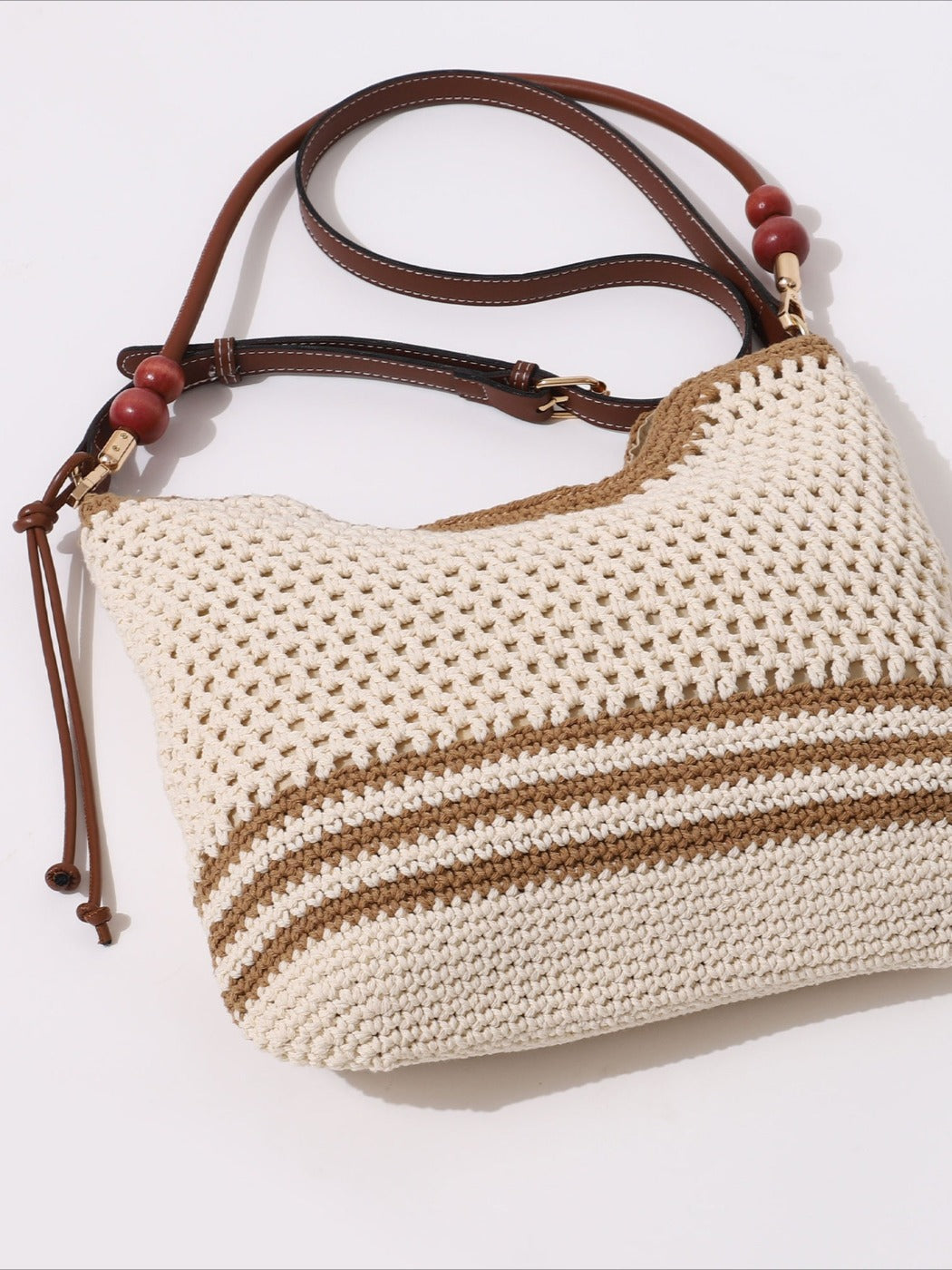 Cosbai - Beige Minimalist Woven Shoulder & Crossbody Bag