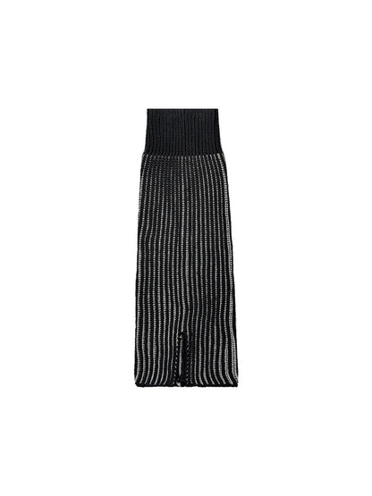 Cozyra - Striped Split-Hem Flared Leg Warmers