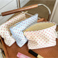 Cosbai Red Dot Cosmetic Bag side angle showing shape and red dot design