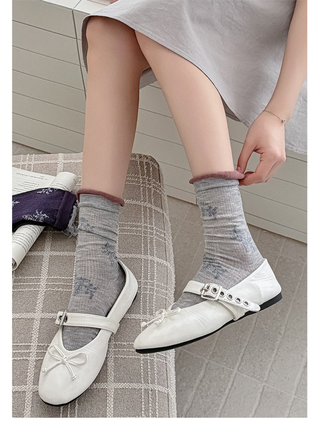 Rufia - Soft Botanical Print Crew Socks product image 7
