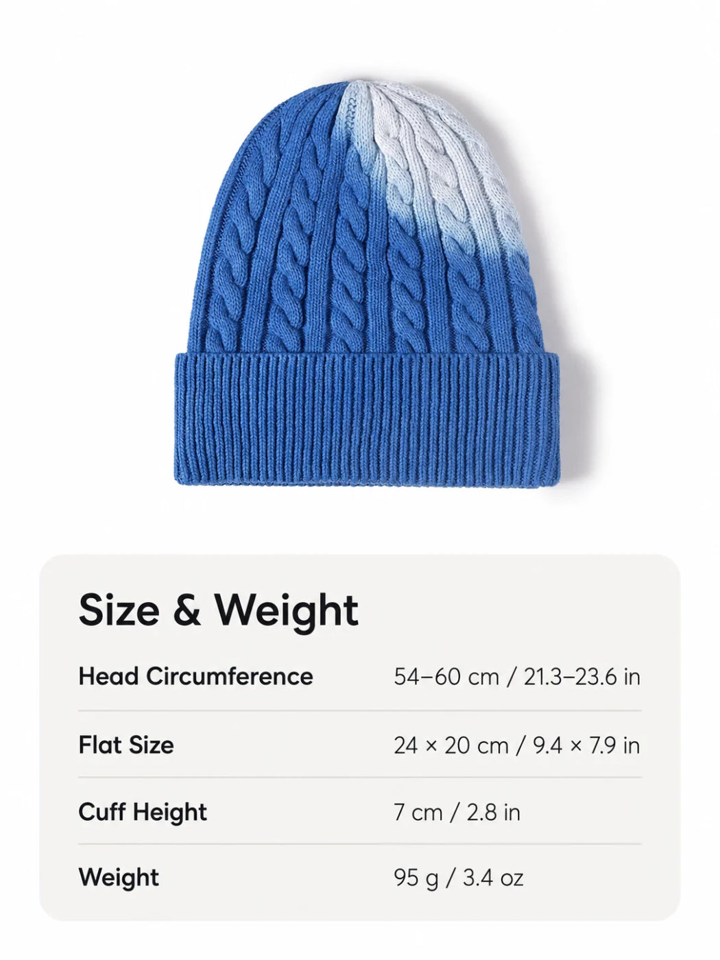Haila - Gradient Cable Cuffed Knit Beanie