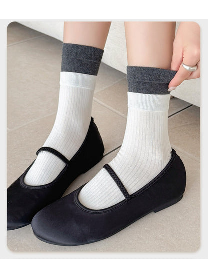 Rufia - Color Block Knit Crew Socks
