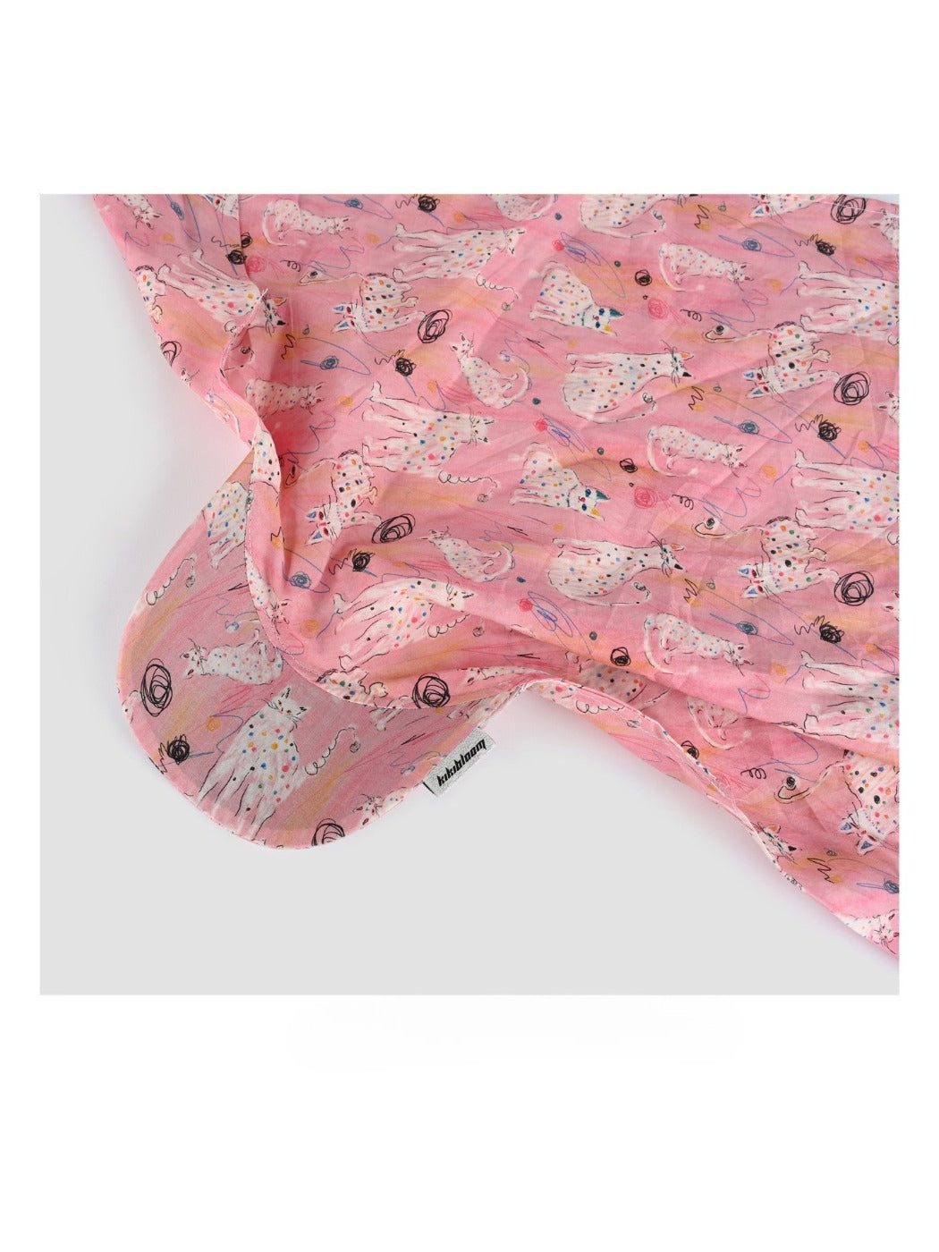Back view of Haila cartoon tie back baseball cap highlighting the tie back closure and fabric texture