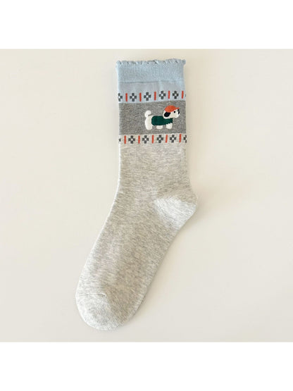 Rufia – Retro Fair Isle Cartoon Socks