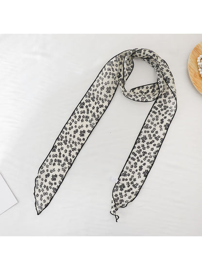 Scarvii - Floral Long Narrow Ribbon Scarf