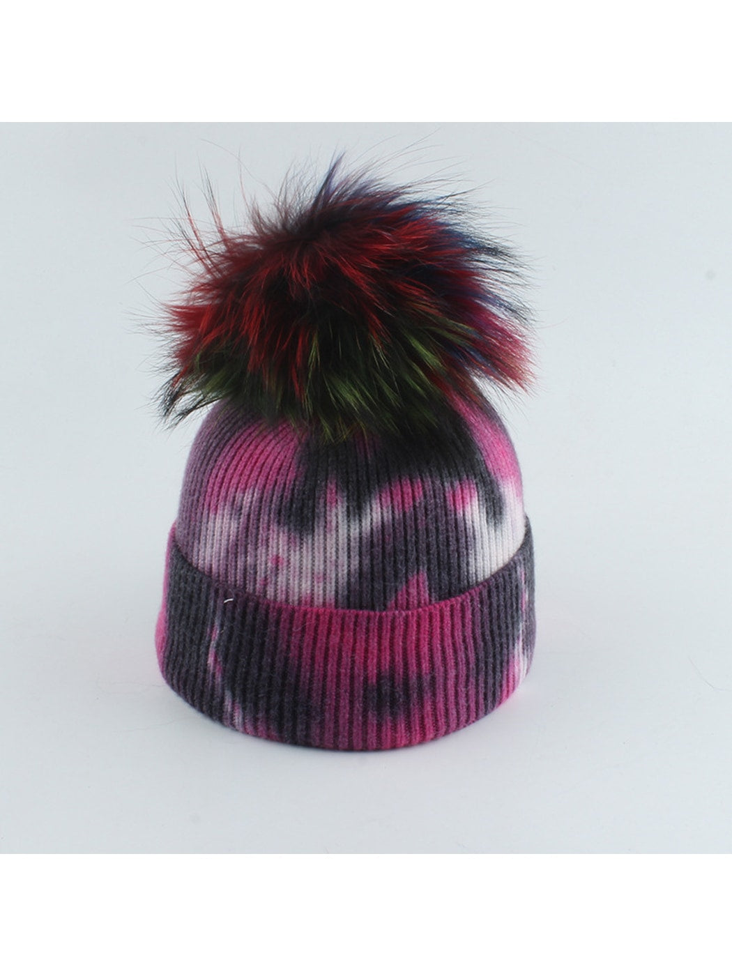 Haila - Striped Pom Pom Knit Beanie