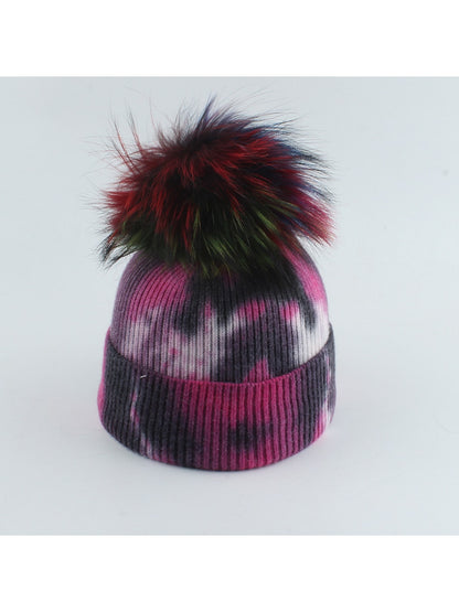 Haila - Striped Pom Pom Knit Beanie