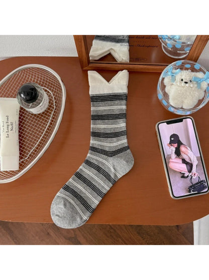 Rufia - Stripe Split V-Cuff Crew Socks