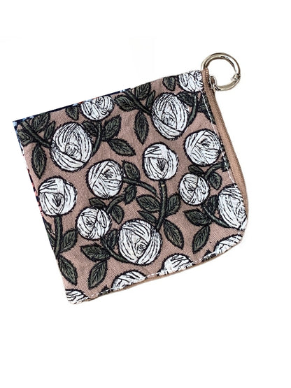Cosbai Small Coin Purse with Floral Prints storage bag shape
