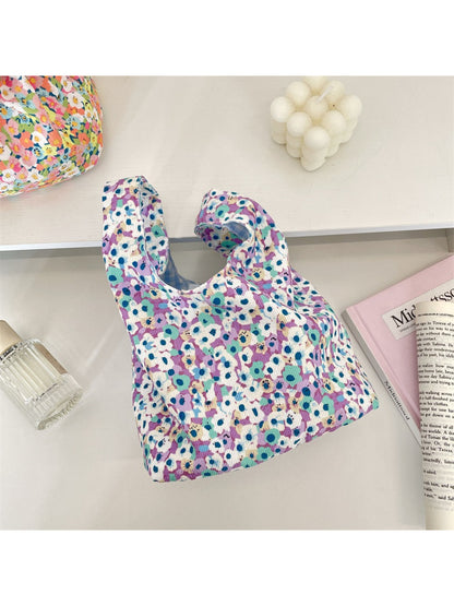 Cosbai - Floral Print Soft Mini Tote Bag