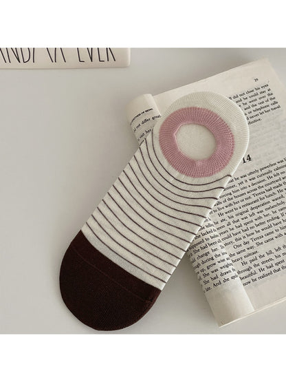 Rufia - Fine Stripes Colorblock Low Ankle Socks