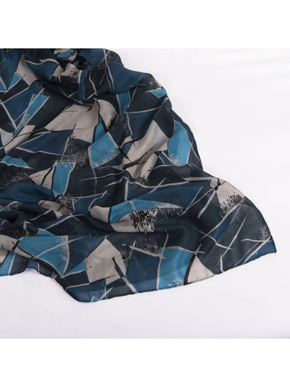 Scarvii - Abstract Blue Geometric Print Scarf
