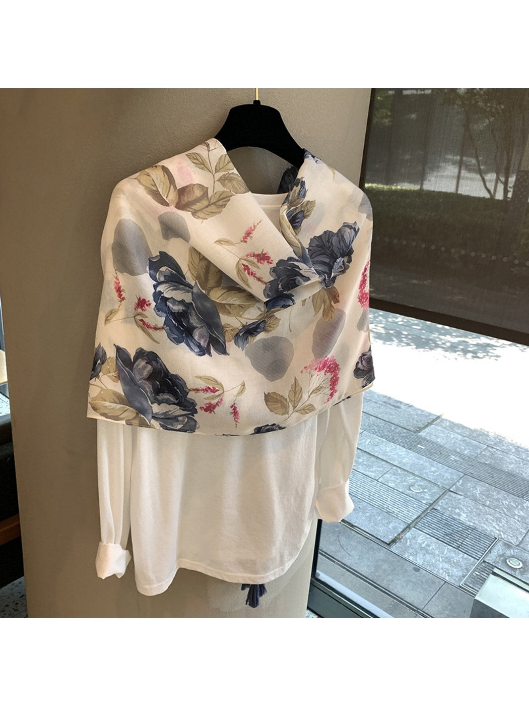 Scarvii - Floral Rectangular Layering Shawl Scarf