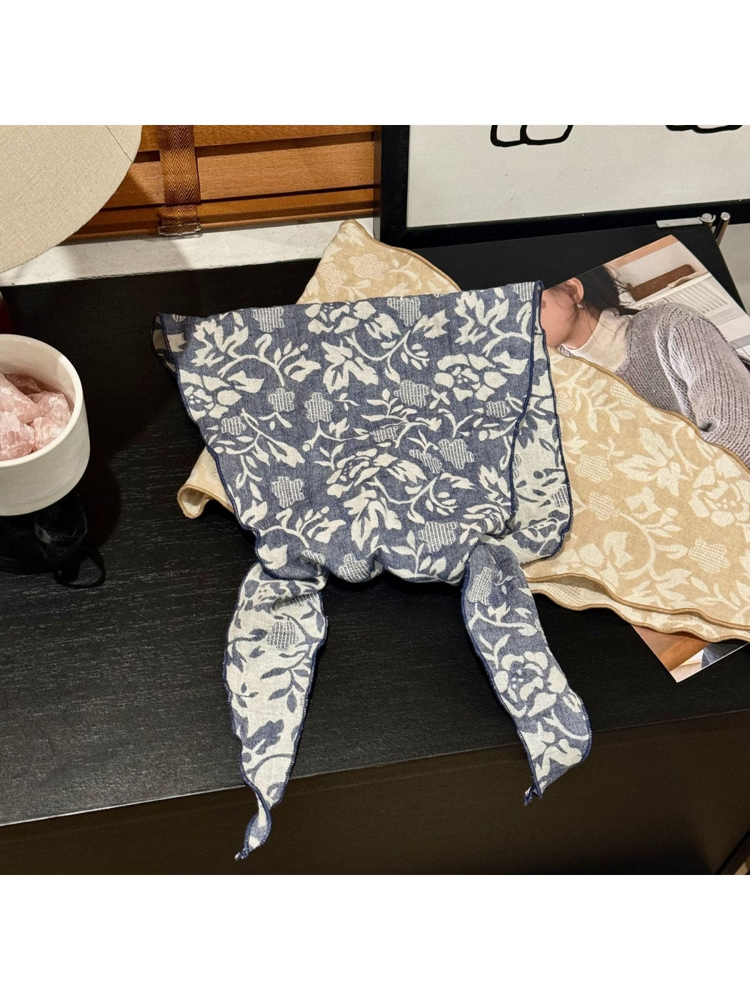 Scarvii - Rose Print Multi Use Triangle Bandana