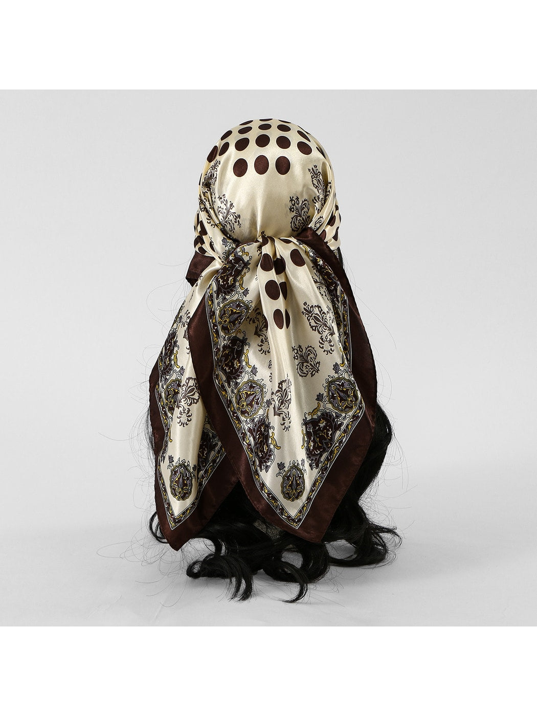 Scarvii - Retro Polka Dot Printed Fashion Square Scarf