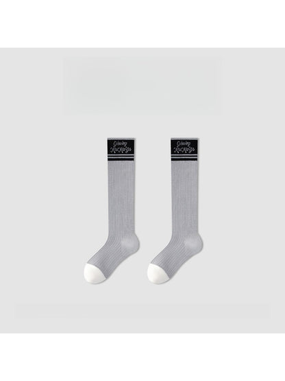 Rufia - Preppy Patchwork Pattern Crew Socks