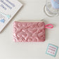 Cosbai - Quilted Heart Pattern Zip Pouch Bag