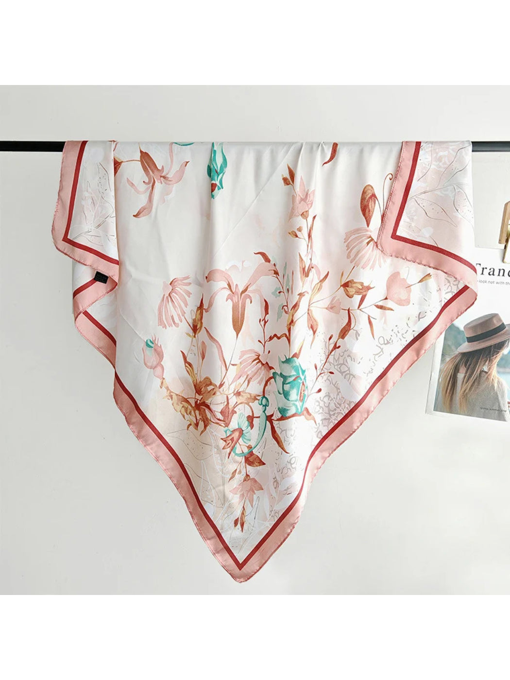 Scarvii - Botanical Floral Print Square Scarf