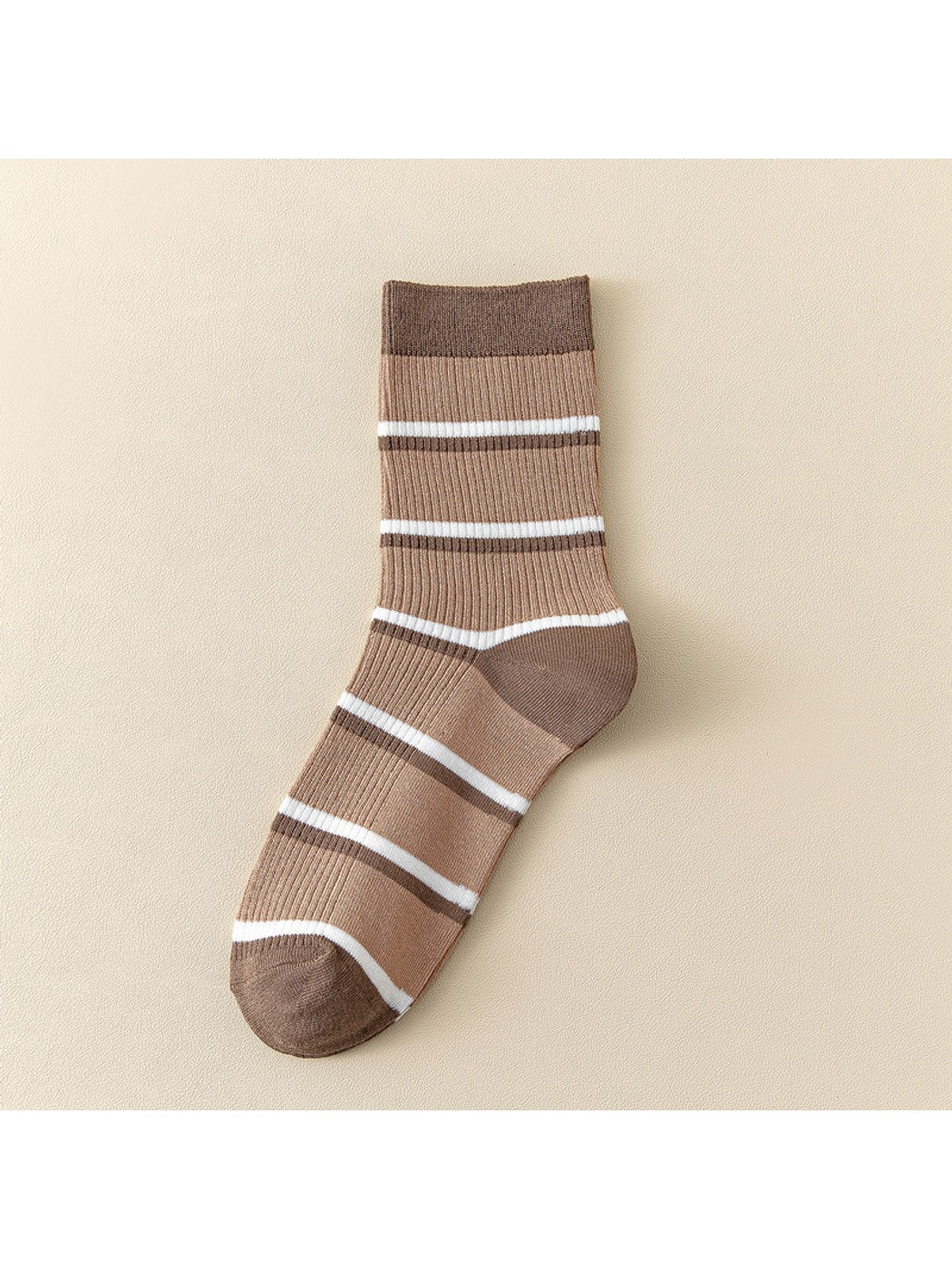 Rufia - Preppy Colorblock Striped Casual Crew Socks