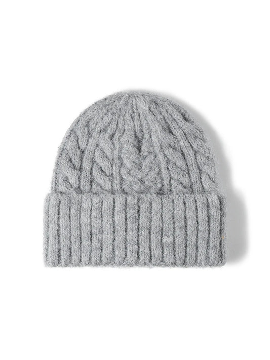 Haila - Braided Texture Cuffed Knit Beanie