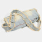 Cosbai - Large-capacity Washed Denim Bag with Shoulder Strap