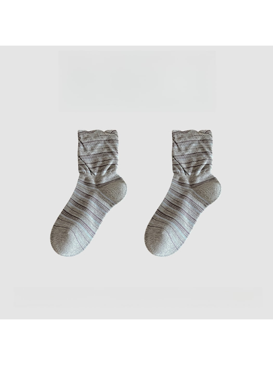 Rufia - Striped Colorblock Casual Crew Socks