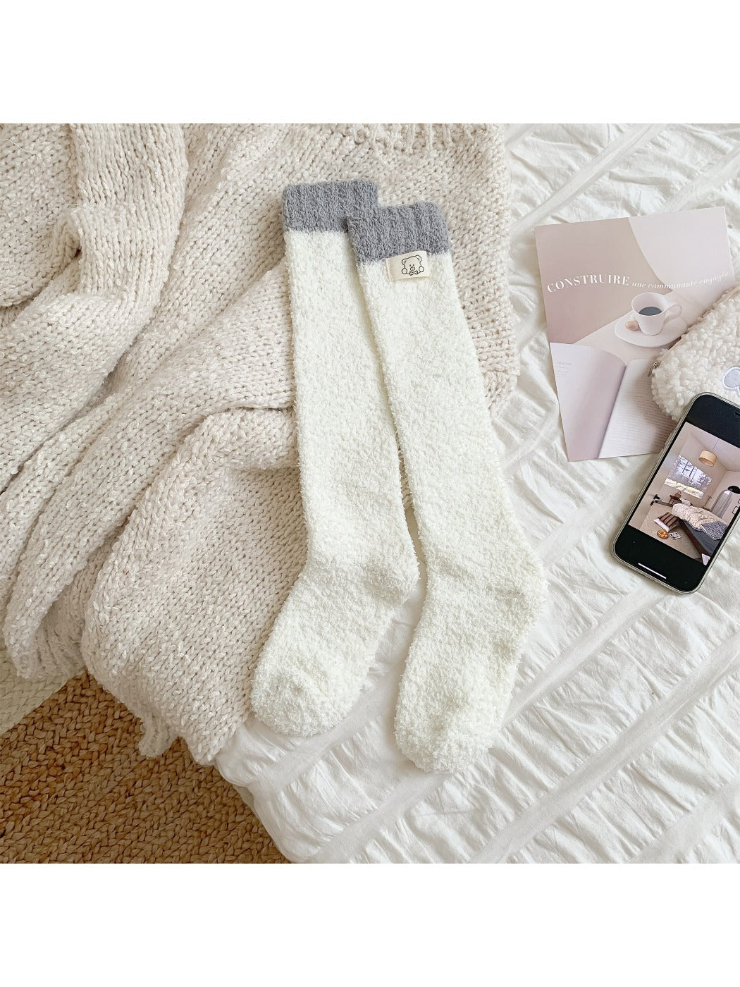 Rufia - Plush Striped Sleep Socks