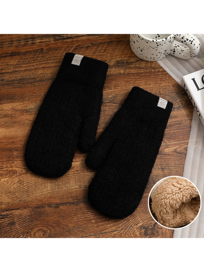 Gloving - Women's Winter Solid Color Plush Mittens