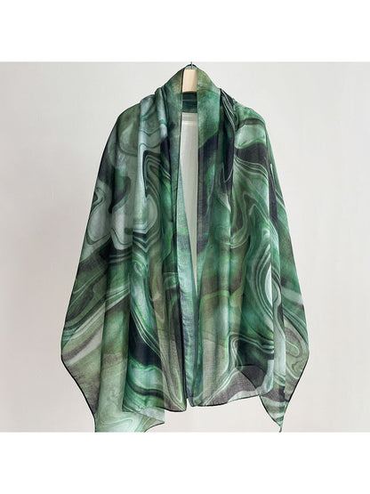 Scarvii - Watercolor Plant Print Summer Wrap Scarf