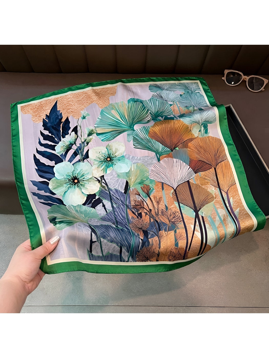 Scarvii - Fresh Sweet Patterned Fashion Square Scarf