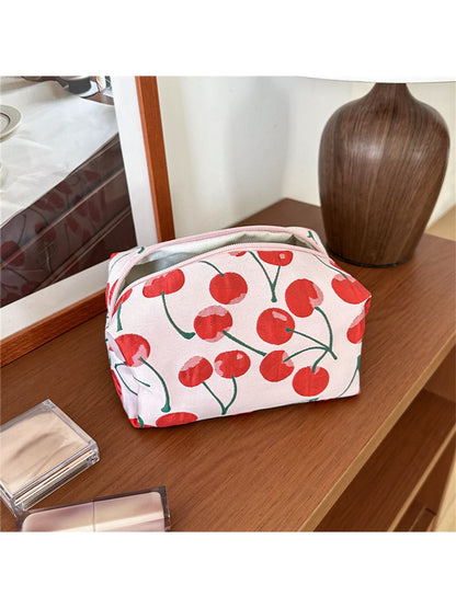 Cosbai - Cherry Print Zipper Cosmetic Bag