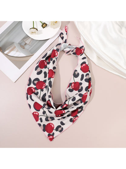 Scarvii Cherry Print Triangle Scarf
