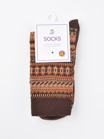Rufia - Geometric Pattern Autumn Winter Socks