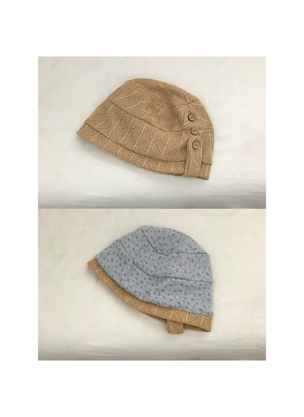 Haila - Ditsy Floral Contrast Trim Slouchy Beanie