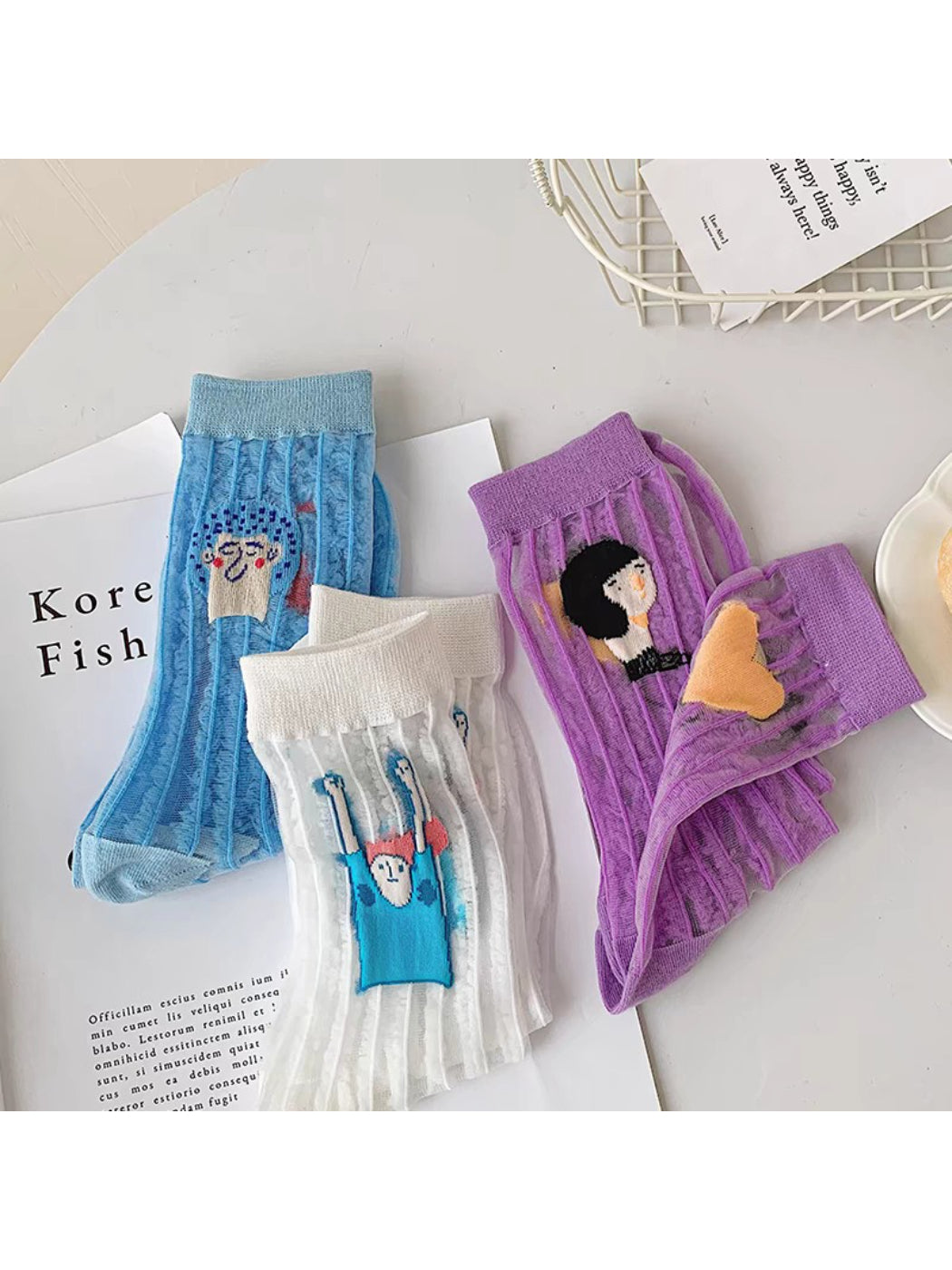 Rufia - Sheer Illustration Character Crew Socks