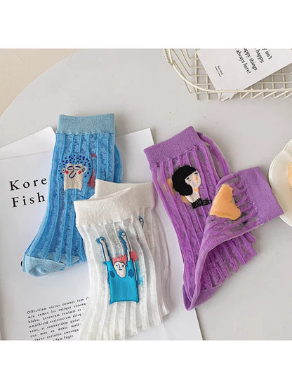 Rufia - Sheer Illustration Character Crew Socks