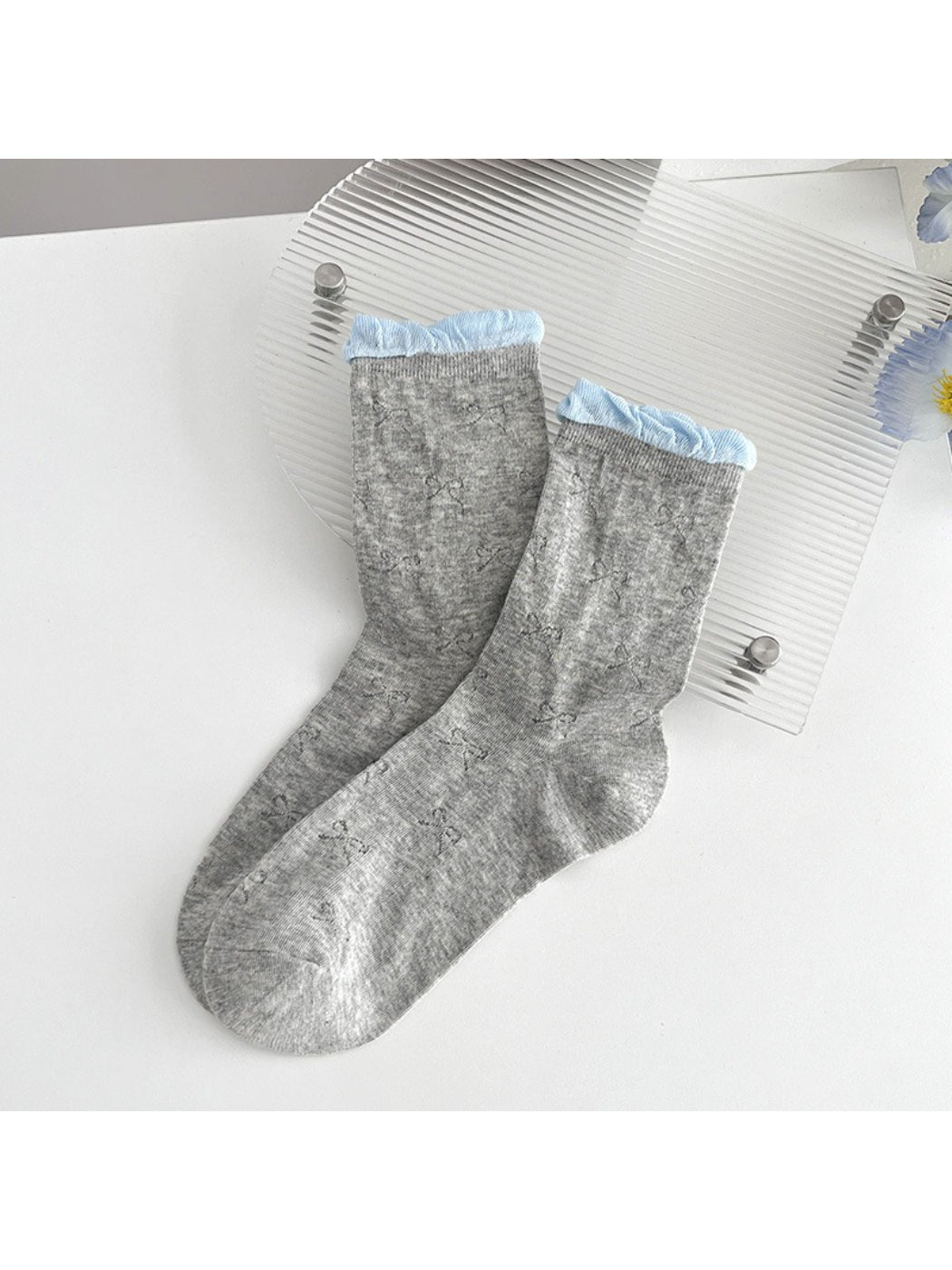Rufia - Bow Textured Sheer Crew Socks product image 9