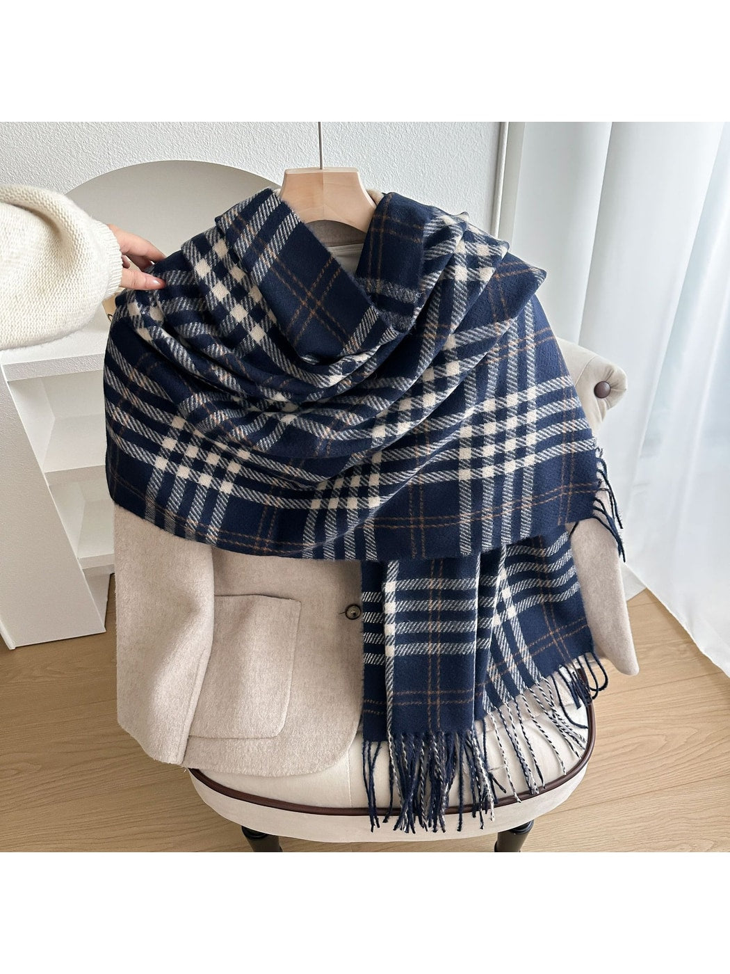 Scarvii - Classic Plaid Fringed Winter Scarf