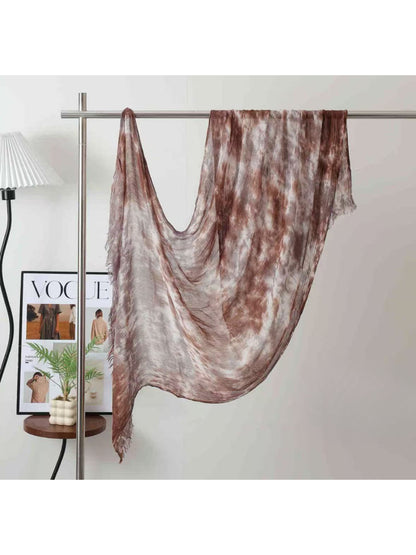 Scarvii - Abstract Mottled Tie-Dye Fringe Scarf