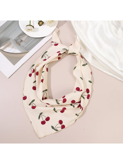 Scarvii Cherry Print Triangle Scarf