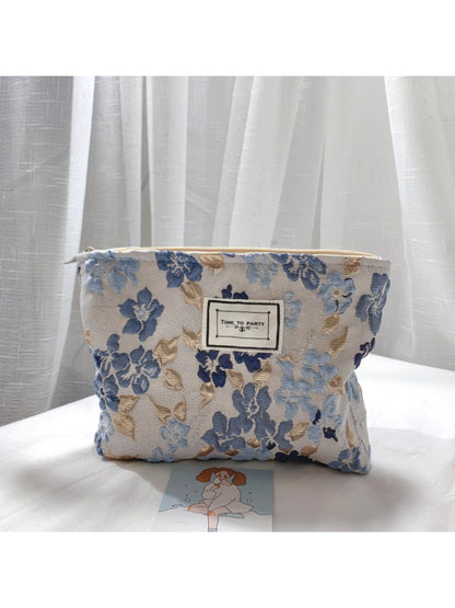 Cosbai - Soft Floral Quilted Cosmetic Pouch