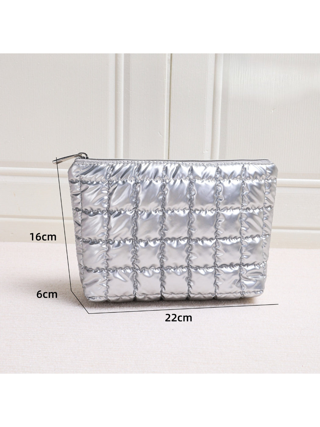 Cosbai - Square Quilted Makeup Cosmetic Pouch detail view 3