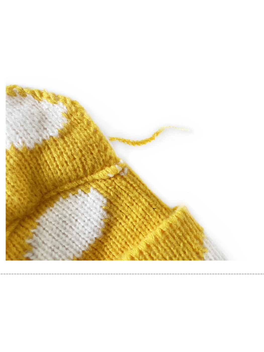 Haila Polka Dots Cat-Ear Knitted Beanie hat shape